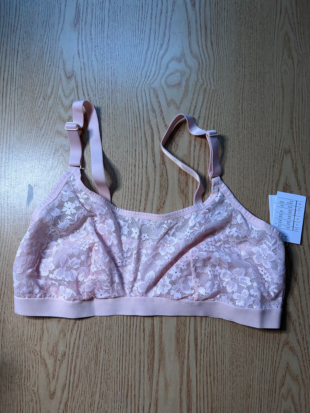 New Womens Auden Sexy Lightly Lined Scoop Neck Lacey Semi-Sheer Bralette size XL